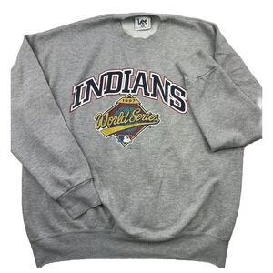 Vintage Lee Sport Cleveland Indians World Series Crewneck Sweatshirt XL *STAINS*